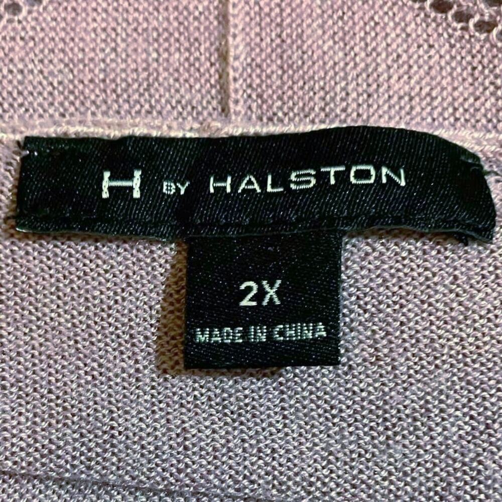 H by Halston Women's Lavender Long Length Stitch Detail Sweater Cardigan Size 2X - Picture 8 of 10